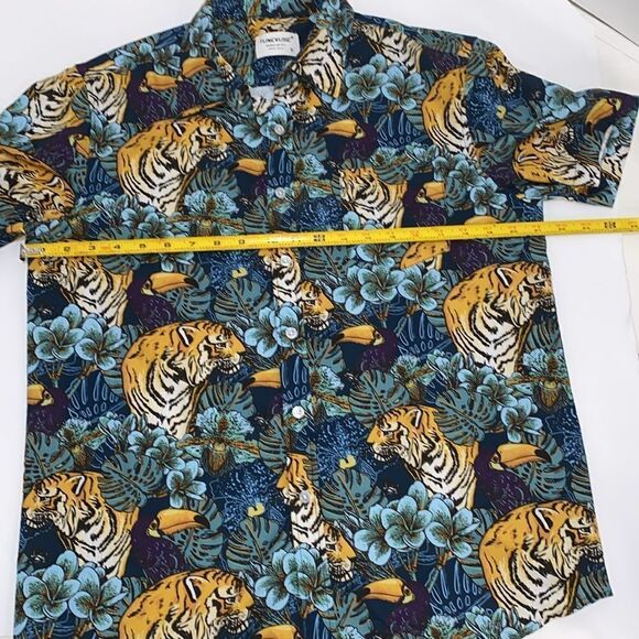 Tunevuse Men's Tropical Tigers And Toucans Button Down Shirt And Shorts Size S - Picture 11 of 15